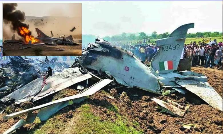 Fighter Plane Crashes in Rajasthans Churu Burning Debris Found Over Large Area