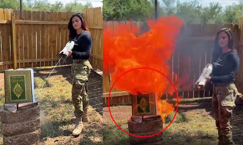 American Politician Burns Quran Vows to End Islam Trump Supporter Valentina Gomez Sparks Outrage