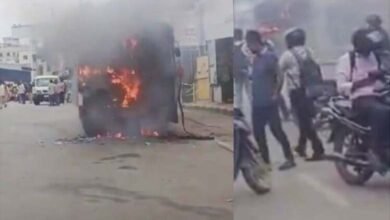 Hyderabad Fire Breaks Out in RTC Bus at Mehdipatnam Bus Stand