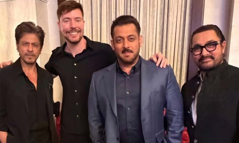MrBeast Brings Together Shah Rukh Khan Salman Khan and Aamir Khan in Saudi Arabia