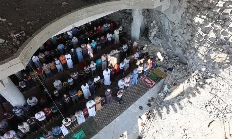 Takbeer Echoes in Gazas Sky After Two Years Friday Prayers Held Amid Mosque Ruins