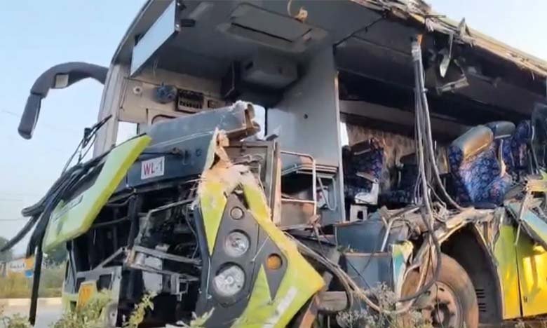 Telangana RTC Bus Crashes Into Lorry in Jangaon 2 Killed 6 Seriously Injured