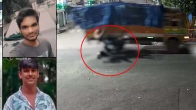Two Young Men Killed After Bike Crashes Into Lorry in Bapatla Tragic CCTV Footage Surfaces