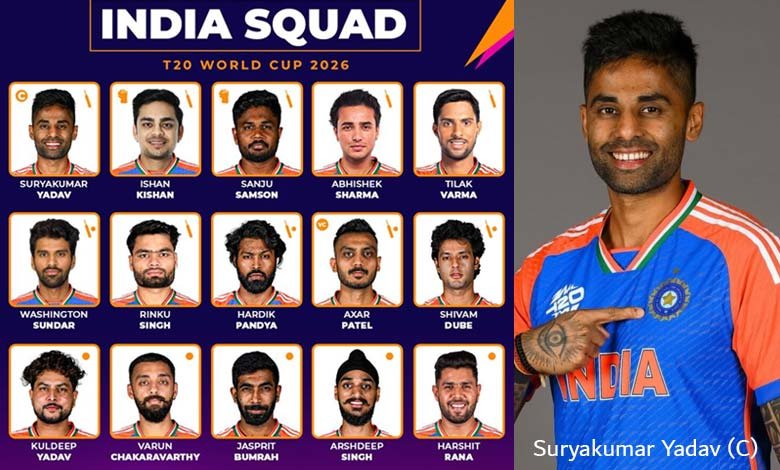 India Announces Squad for T20 World Cup 2026 Suryakumar Named Captain