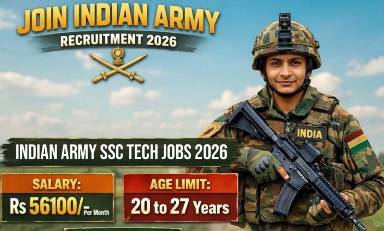Indian Army Jobs 2026 Notification Released for SSC Tech Posts Applications Open from January 6