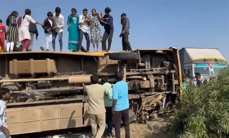 Telangana College Bus Meets with Major Accident in Bhadradri Kothagudem