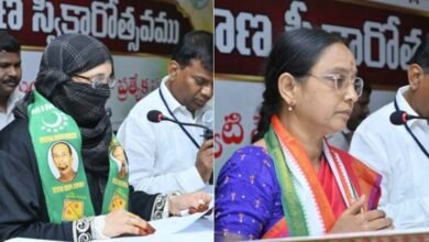 Congress Uma Rani Elected Nizamabad Mayor AIMIMs Salma Tahseen Becomes Deputy Mayor