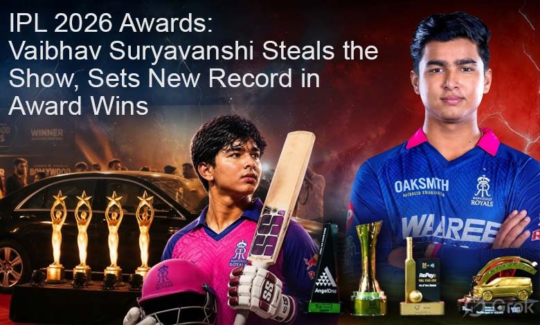 IPL 2026 Awards Vaibhav Suryavanshi Steals the Show Sets New Record in Award Wins